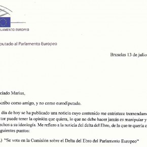Carta de Javier Nart a La Vanguardia